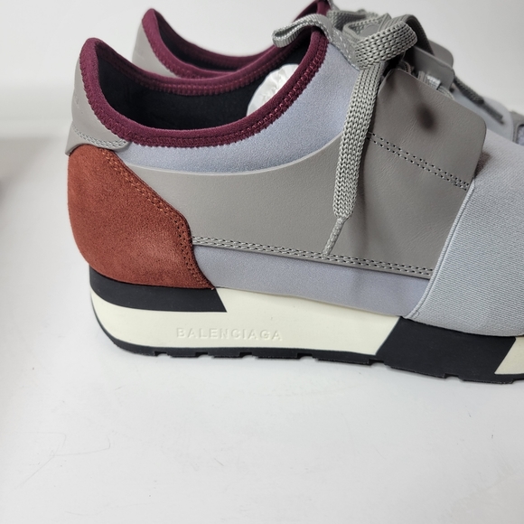 Balenciaga Grey/Burgundy Tess S Gomma Sneaker NIB size 8 / 38 - Picture 2 of 7
